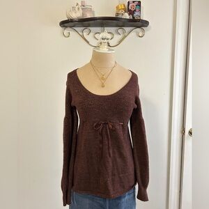 Brown Babydoll Sweater